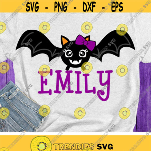 Cute Bat Svg Halloween Svg Girl Bat with Bow Svg Dxf Eps Png Spooky Vampire Svg Girls Monogram Svg Kids Cut Files Silhouette Cricut Design 2500 .jpg