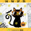 Cute Black Cat Svg Halloween Kids Svg Cool Cat with Sunglasses Svg Halloween boy SVG