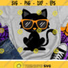 Cute Black Cat Svg Halloween Svg Boy Cat with Sunglasses Svg Dxf Eps Png Boys Monogram Svg Kids Cut Files Fall Svg Silhouette Cricut Design 1938 .jpg