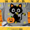 Cute Black Cat Svg Halloween Svg Cat with Pumpkin Svg Dxf Eps Png Fall Cut Files Kids Monogram Svg Baby Clipart Silhouette Cricut Design 1886 .jpg