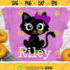 Cute Black Cat Svg Halloween Svg Girl Cat with Bow Svg Dxf Eps Png Fall Clipart Girls Monogram Svg Kids Cut Files Silhouette Cricut Design 61 .jpg