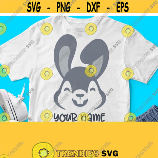 Cute Bunny Face Svg Baby Shirt Svg File with Rabbit Head Easter Kid T shirt Svg Image for Boys and Girls Cuttable Cricut Silhouette Dxf Design 566