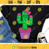 Cute Cactus Svg Cactus with Bow Svg Girl Cut File Funny Cactus Svg Dxf Eps Png Girls Clipart Baby Kids Shirt Design Silhouette Cricut Design 632 .jpg