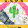 Cute Cactus Svg Happy Cactus Svg Kids Cut Files Funny Cactus Svg Dxf Eps Png Girls Shirt Design Cactus Clipart Silhouette Cricut Design 2205 .jpg