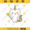 Cute Cat SVG Birthday Wish Unicorn Cat SVG DXF Files for Cricut Caticorn Kitty with Star Magic Wand svg dxf Cut File Commercial Use copy