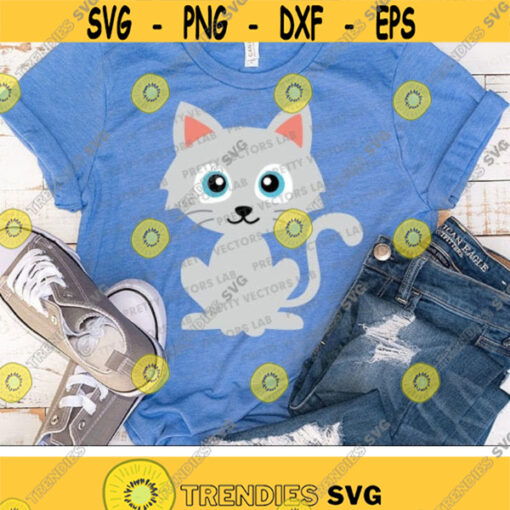 Cute Cat Svg Funny Cat Svg Kids Cut Files Toddler Animal Svg Baby Svg Dxf Eps Png Kid Clipart Cat Shirt Design Silhouette Cricut Design 2950 .jpg