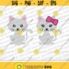 Cute Cats Svg Cat Svg Girl Boy Cat Svg Dxf Eps Png Kitten with Bow Svg Kids Cut Files Toddler Svg Baby Clipart Silhouette Cricut Design 2907 .jpg