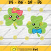 Cute Clovers Svg St. Patricks Day Svg Boy Girl Shamrock Svg Lucky Svg Dxf Eps Png Kids Cut Files Baby Clipart Silhouette Cricut Design 2294 .jpg
