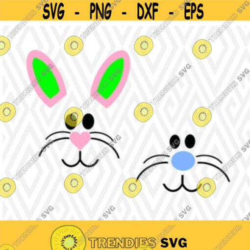 Cute Easter Bunny Face Monogram Cuttable Design in SVG DXF PNG Ai Pdf Eps Design 7