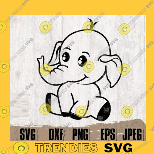 Cute Elephant Digital Downloads Elephant Svg Elephant Png Elephant Stencil Cute baby elephant svg Elephant Clipart Animal svg copy