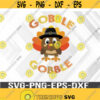 Cute Gobble Gobble Turkey Pilgrim Little Boys Thanksgiving Svg png eps dxf digital download file Design 407