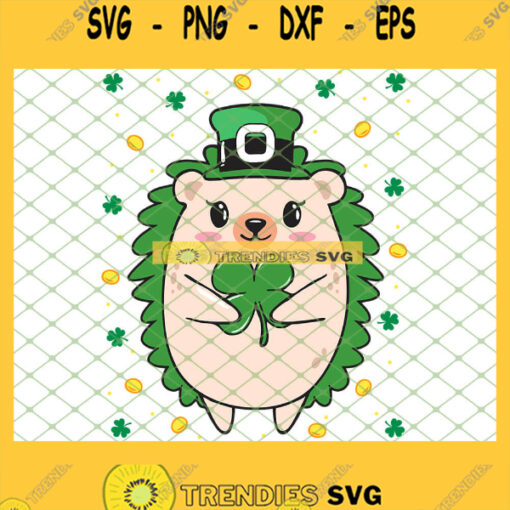 Cute Hedgehog St Patricks Day Costume SVG PNG DXF EPS 1