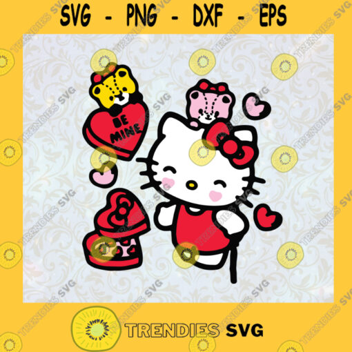 Cute Hello Kitty Be Mine Candy Gifts Valentines SVG Birthday Gift Idea for Perfect Gift Gift for Everyone Digital Files Cut Files For Cricut Instant Download Vector Download Print Files