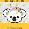 Cute Koala SVG File with Flower Crown SVG Koala Animal Face Floral Crown SVG Koala with Flowers on Head Eps Pdf Dxf Png Easy Download Design 9
