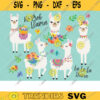Cute Llamas with Spring Flowers Clipart Spring Alpaca Llama Illustration Clipart Clip Art Set Commercial Use copy