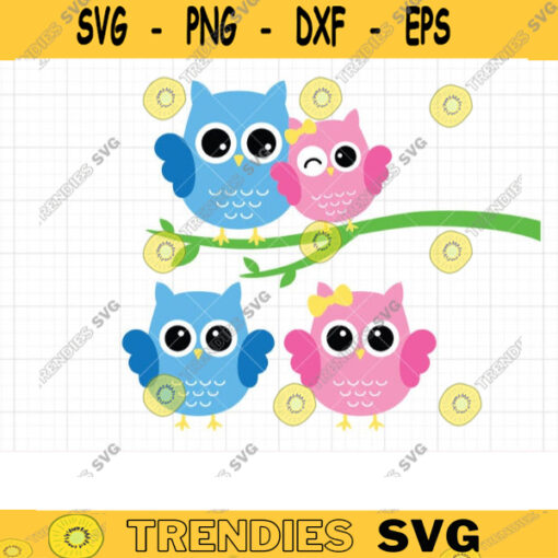 Cute Owl Couple SVG DXF Files for Cricut and Silhouette Valentine Owl Couple svg dxf Cut File Clipart Commercial License copy