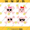 Cute Skull Girl Halloween Cuttable SVG PNG DXF eps Designs Cameo File Silhouette Design 798