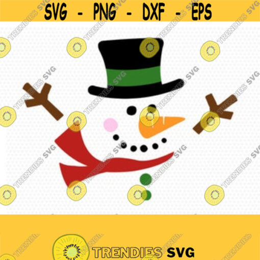 Cute snowman Snowman face Christmas snowman let it snow svg Christmas SVG Cutting File Svg CriCut Files svg jpg png dxf Silhouette Design 87