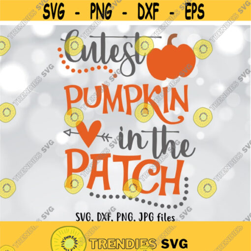 Cutest pumpkin in the patch SVG Halloween SVG Pumpkin Cut File Fall shirt design Fall Cricut Autumn Silhouette svg dxf png jpg Design 1161