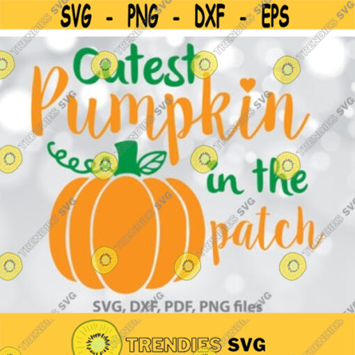 Cutest pumpkin in the patch SVG Kids Fall svg Baby Halloween Cut File Kids Fall Cricut Kids Shirt svg Cute Pumpkin svg Design 998
