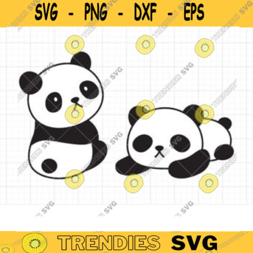 Cuttable Baby Panda SVG DXF Cute Sleeping Lazy Panda svg dxf file for Cricut and Silhouette Commercial Use Clipart Clip Art copy