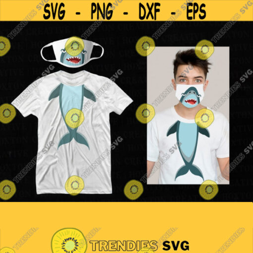 DIGITAL PRODUCT Shark Face Mask Set 1 Svg Shark Svg Shark Design Funny Face Mask Shark Shirt Svg Kids Face Mask Cutting FileDesign 763