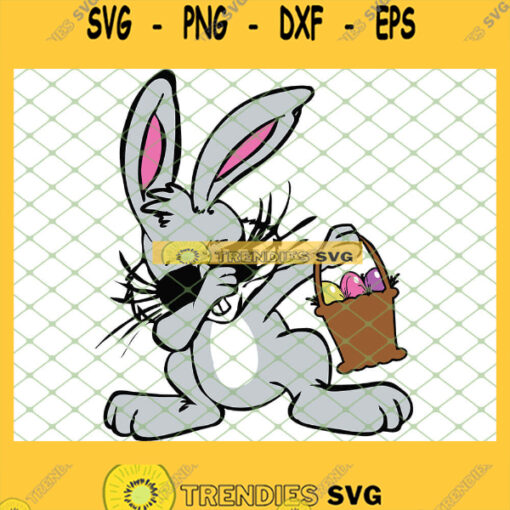 Dabbing Easter Bunny With Eggs SVG PNG DXF EPS 1