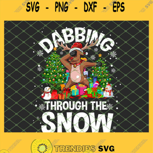 Dabbing Reindeer Through The Snow SVG PNG DXF EPS Cricut 1