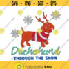 Dachshund Through The Snow Christmas Design Monogram Machine Embroidery INSTANT DOWNLOAD pes dst Design 1875