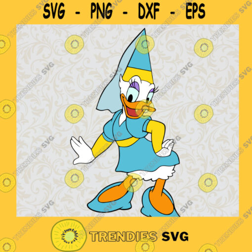 Daisy Duck SVG Posing shy relaxing donald girlfriend Disney Digital Download pdf png eps svg dxf Cricut Silhouette Cut File