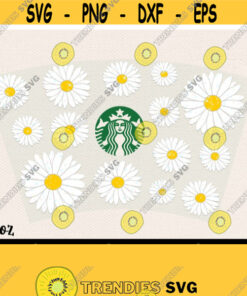 Daisy Starbucks Svg Wrap Daisy Svg Cricut Svg Flowers Svg Starbucks Flowers Svg Wrap 24oz Starbucks Full Wrap Daisy Svg Design 369
