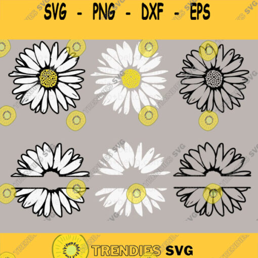 Daisy Svg Daisy Svg Bundle Daisy Split Monogram Svg Daisy Monogram Svg Png Dxf Svg fiels for Cricut Silhouette Sublimation