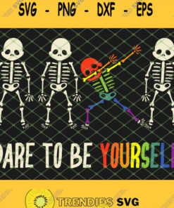 Dare To Be Yourself Cute Skeleton Lgbt Pride Svg Png Dxf Eps 1 Svg Cut Files Svg Clipart Silhoue – Instant Download