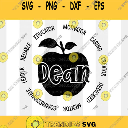 Dean Svg Teacher Svg Back to School Svg Svg School Svg Shirt svg Teacher Svg Designs For Cricut Sublimation Designs Downloads