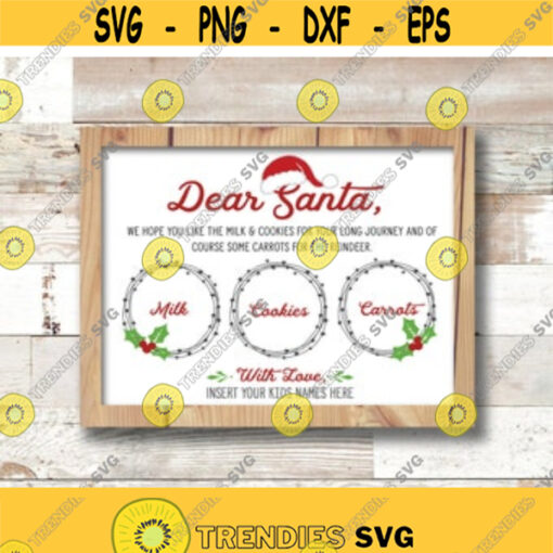 Dear Santa Cookies and Milk Doodle Tray SVG Cut Files Cut File for Rustic Christmas Home Decor and Farmhouse Sign printable Christmas svg Design 98