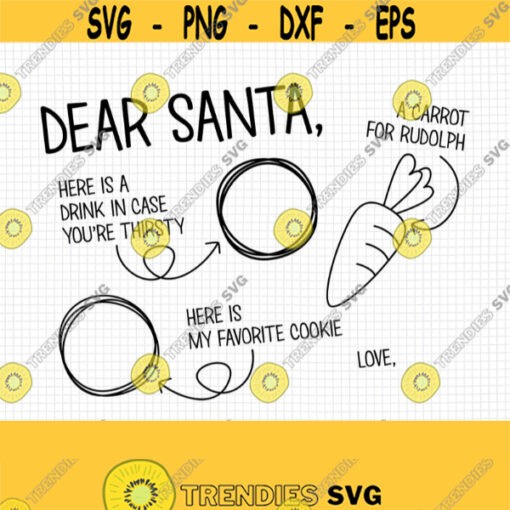 Dear Santa Tray SVG. Cookies for Santa Placemat. Dear Santa Cookies Tray Cut Files. Vector Files Cutting for Machine png dxf eps jpg pdf Design 776