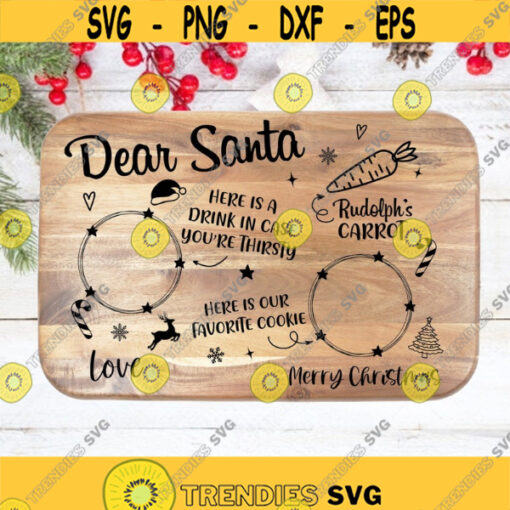 Dear Santa tray svg Cookies for Santa svg Santa cookie tray svg Milk for santa svg
