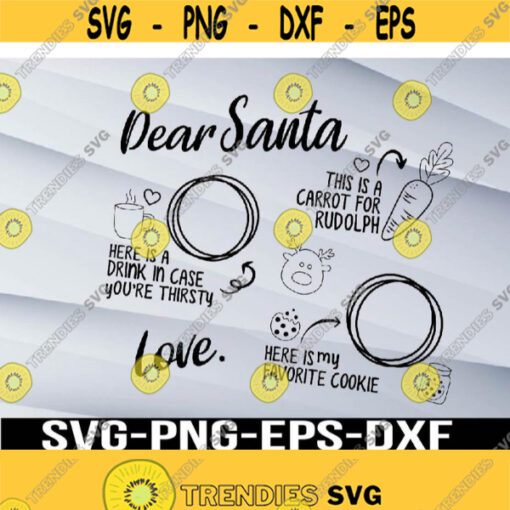 Dear santa tray svg Santa cookie tray Cookies and milk svg Milk for santa svg Carrot for rudolph svg Svg png eps dxf digital Design 393