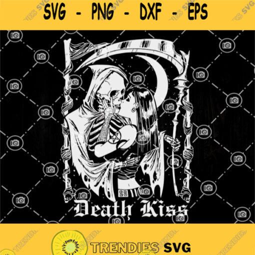 Death Kiss Witch And Death Grim Reaper Skeleton Svg Death Kiss Svg