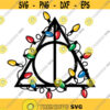 Deathly Hallows with Festive Lights Decal Files cut files for cricut svg png dxf Design 408