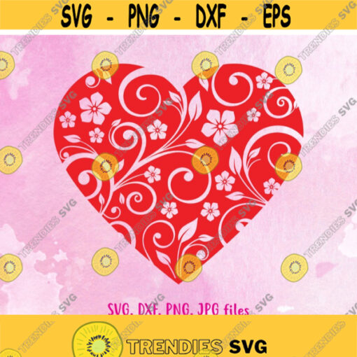 Decorative Heart svg Floral Heart svg Valentine svg Valentines svg files Valentines day svg Valentines shirt design Heart shirt svg Design 1351