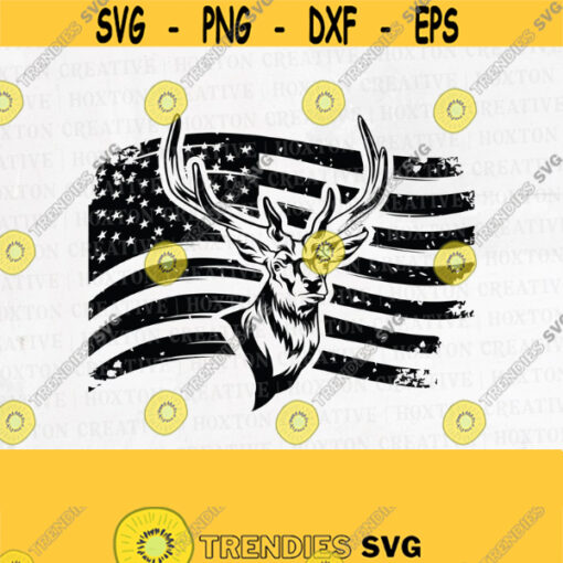 Deer Head Disstressed US Flag Svg Deer Clipart Deer Hunting Svg Deer Png Deer Animal Svg Hunting Svg Deer Shirt Deer Sticker Design 730