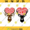 Deer Heart Love Cuttable SVG PNG DXF eps Designs Cameo File Silhouette Design 535