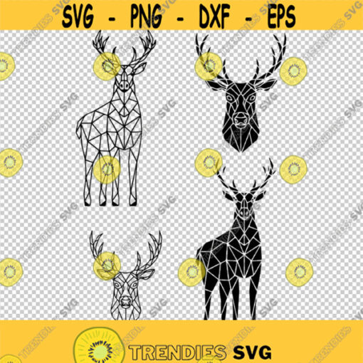 Deer Polygon Geometric Shape SVG PNG EPS File For Cricut Silhouette Cut Files Vector Digital File
