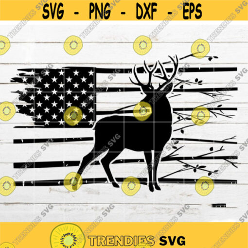 Deer SVG Hunting SVG USA Flag svg Nature svg Branch svg Cricut Silhouette Cut File Design 404.jpg