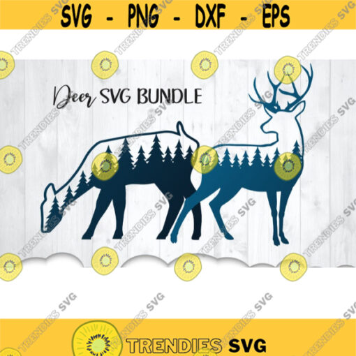Deer Silhouettes SVG Deer SVG Deer SVG Cutting Files Deer Monogram Svg Antler Svg Dear Head Svg Monogram Svg Frames Deer Dxf Eps. .jpg