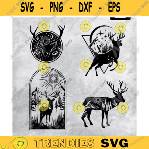 Deer Svg Deer Bundle Svg Mountains svg Camping svg Deer Art idea Animals Svg Svg for Cricut Design 207 copy