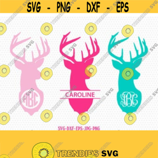 Deer head monogram frames svg Deer head SVGdeer svgdeer Svg Files frame Cricut download svg jpg png dxf Silhouette cameo Design 17