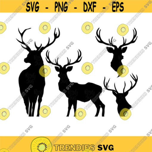 Deer silhouette Deer SVG Deer horns SVG Deer antlers svg Deer horns silhouette deer clipart svg files for cricut