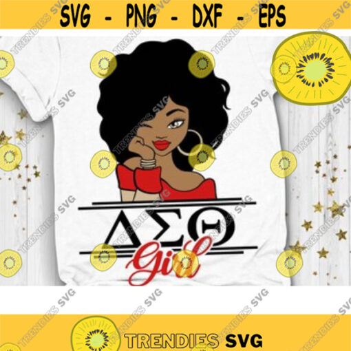 Delta Sigma Theta Svg Sorority Sister Svg Sorority Girl Svg Afro Woman Svg Cut File Svg Dxf Eps Png Design 195 .jpg